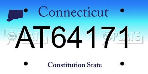 AT64171 Connecticut License Plate