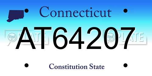AT64207 Connecticut License Plate