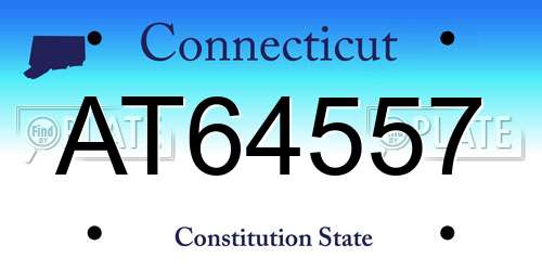 AT64557 Connecticut License Plate