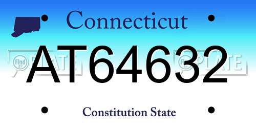 AT64632 Connecticut License Plate