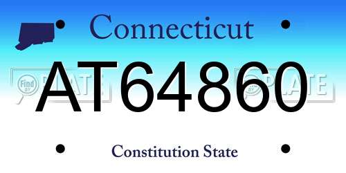 AT64860 Connecticut License Plate