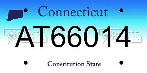 AT66014 Connecticut License Plate
