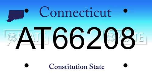 AT66208 Connecticut License Plate