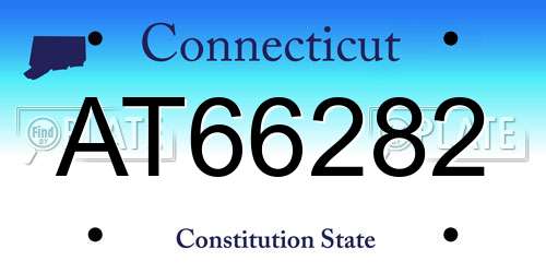 AT66282 Connecticut License Plate