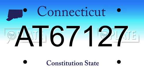 AT67127 Connecticut License Plate