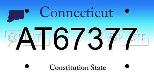 AT67377 Connecticut License Plate