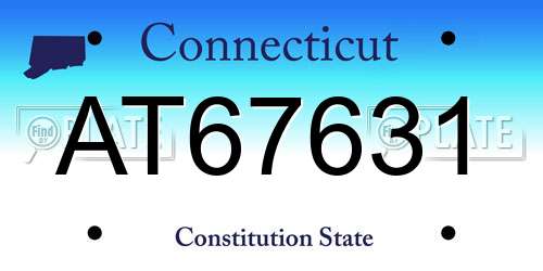 AT67631 Connecticut License Plate