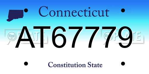 AT67779 Connecticut License Plate