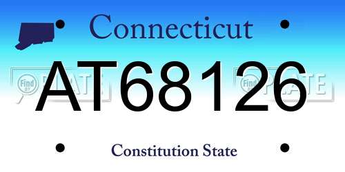 AT68126 Connecticut License Plate