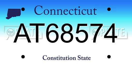 AT68574 Connecticut License Plate