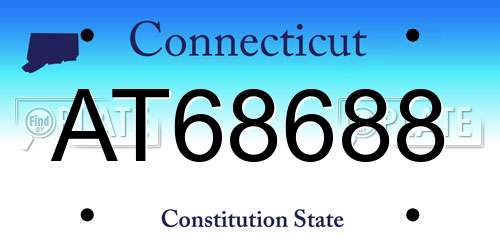AT68688 Connecticut License Plate
