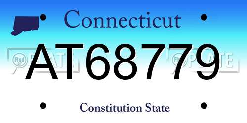 AT68779 Connecticut License Plate