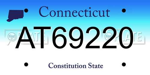 AT69220 Connecticut License Plate