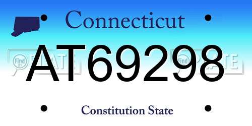 AT69298 Connecticut License Plate