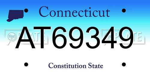 AT69349 Connecticut License Plate