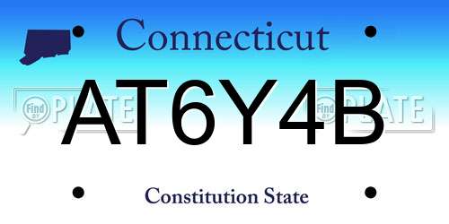 AT6Y4B Connecticut License Plate