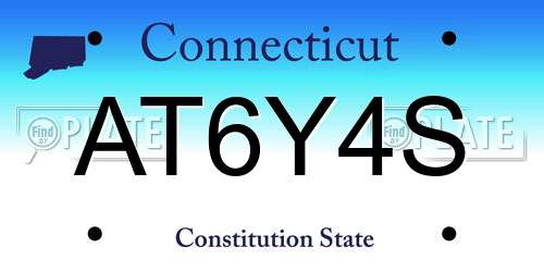 AT6Y4S Connecticut License Plate