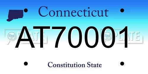 AT70001 Connecticut License Plate