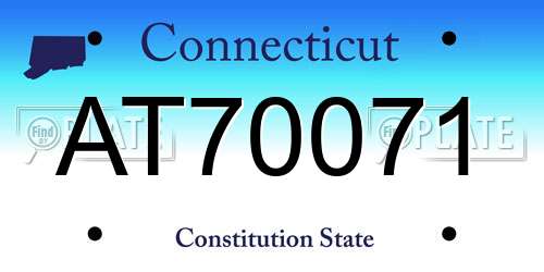 AT70071 Connecticut License Plate