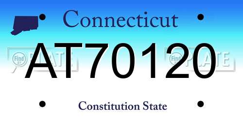 AT70120 Connecticut License Plate