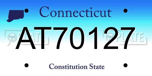 AT70127 Connecticut License Plate