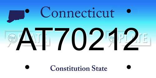 AT70212 Connecticut License Plate