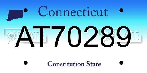 AT70289 Connecticut License Plate