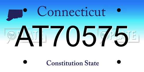 AT70575 Connecticut License Plate