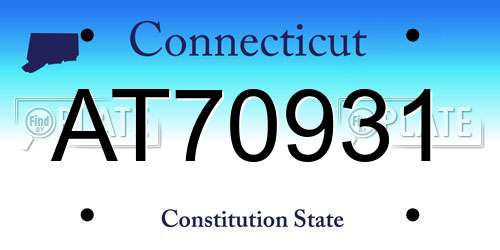 AT70931 Connecticut License Plate