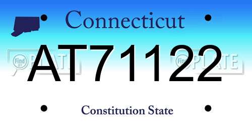 AT71122 Connecticut License Plate
