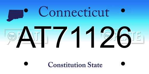 AT71126 Connecticut License Plate