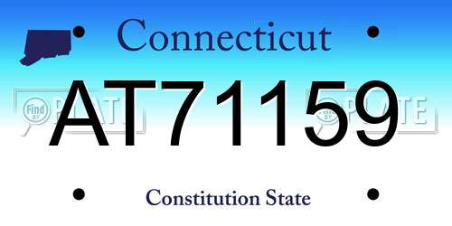 AT71159 Connecticut License Plate