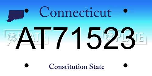 AT71523 Connecticut License Plate