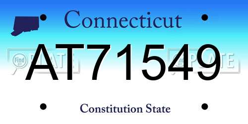 AT71549 Connecticut License Plate