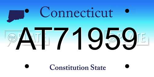 AT71959 Connecticut License Plate