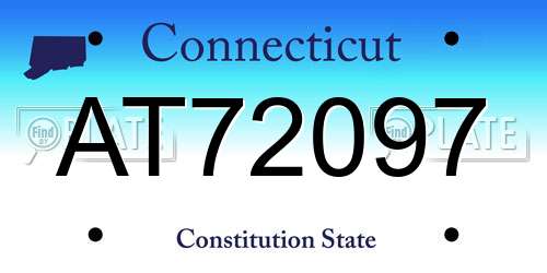 AT72097 Connecticut License Plate