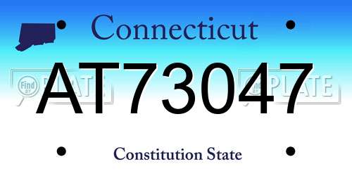 AT73047 Connecticut License Plate