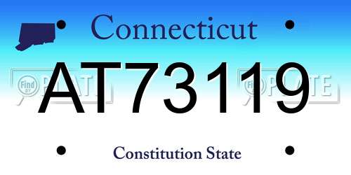 AT73119 Connecticut License Plate