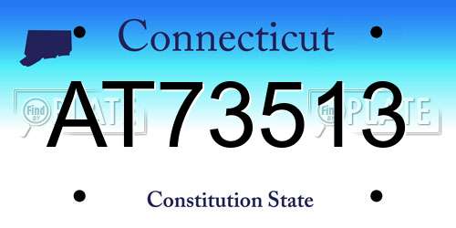 AT73513 Connecticut License Plate