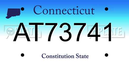 AT73741 Connecticut License Plate