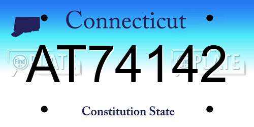 AT74142 Connecticut License Plate