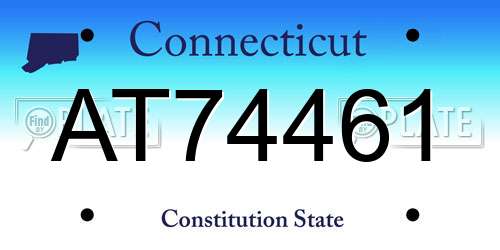 AT74461 Connecticut License Plate