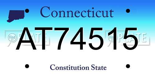 AT74515 Connecticut License Plate