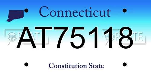 AT75118 Connecticut License Plate