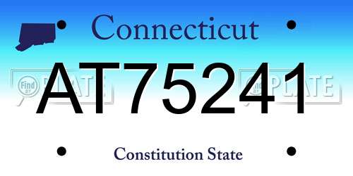 AT75241 Connecticut License Plate