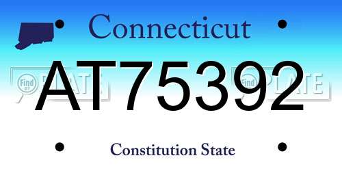 AT75392 Connecticut License Plate