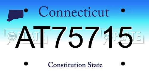 AT75715 Connecticut License Plate