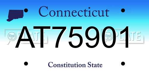 AT75901 Connecticut License Plate