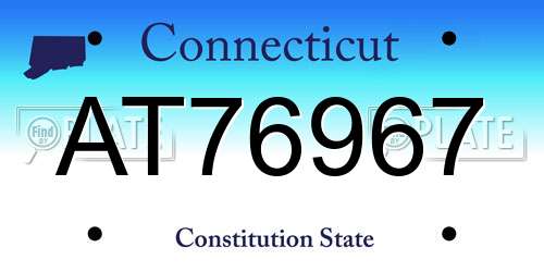 AT76967 Connecticut License Plate