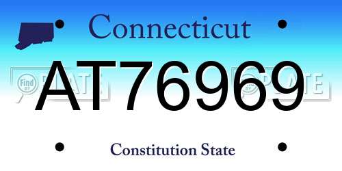 AT76969 Connecticut License Plate